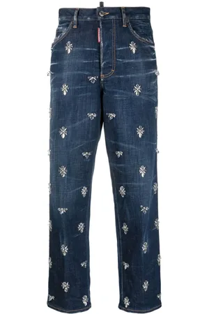 Dsquared2 Crystal Flies high-rise cropped jeans