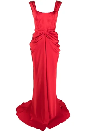 Ana Radu Ruched flared gown