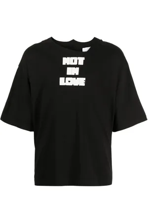 Natasha Zinko Slogan-print asymmetric cotton T-shirt
