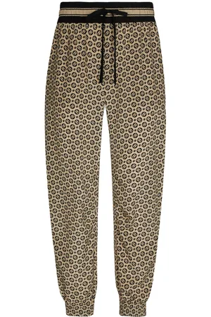 Dolce & Gabbana Monogram-pattern print silk trousers