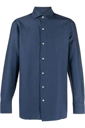 Finamore Long-sleeve cotton-blend shirt