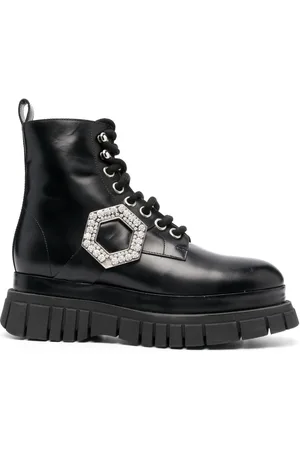 Philipp Plein Crystal hexagon detail ankle boots