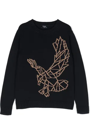 Il gufo Eagle-intarsia cotton jumper