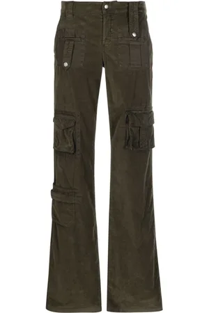 BLUMARINE Velvet flared cargo trousers
