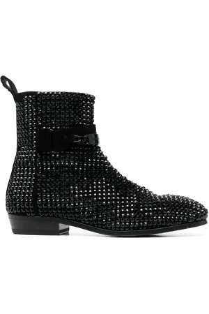 Philipp Plein Crystal-embellished suede boots
