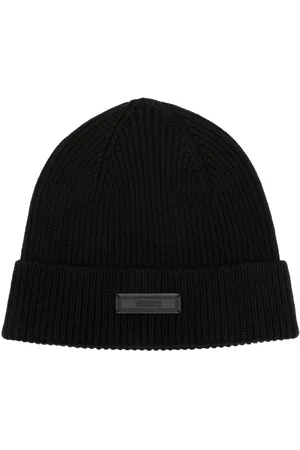 VERSACE Logo-appliqu� wool beanie