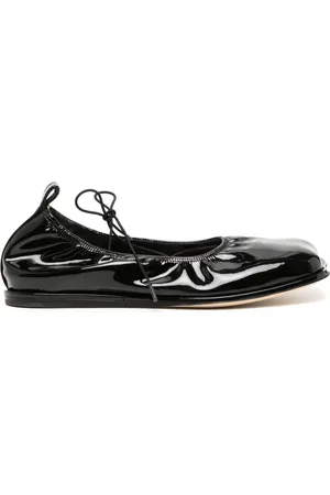 Simone Rocha Heart-toe patent leather ballerina shoes