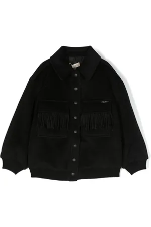 Twin-Set Logo-plaque fringed jacket