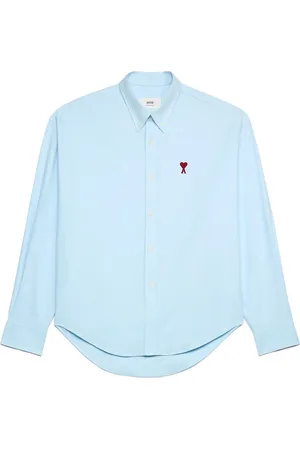 Ami Logo-embroidered poplin shirt