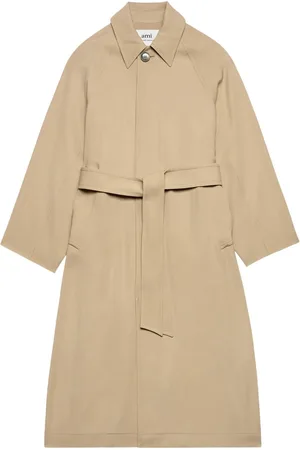 Ami Single-breasted belted trench coat