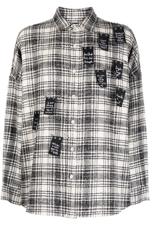 HACULLA Safety plaid-pattern tweed shirt