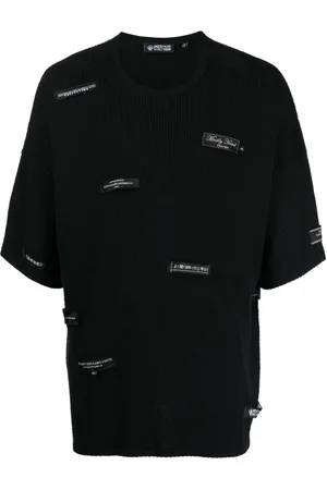 MOSTLY HEARD RARELY SEEN Logo-patches knitted cotton T-shirt