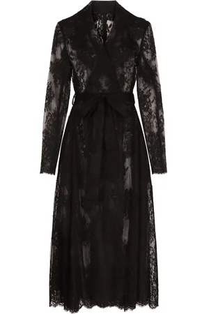 Dolce & Gabbana Lace-panel long-sleeve coat