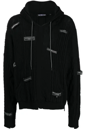 MOSTLY HEARD RARELY SEEN Logo-patches knitted hoodie