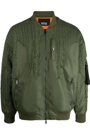 MOSTLY HEARD RARELY SEEN Drip crochet-panelling bomber jacket