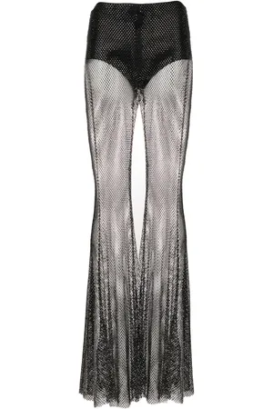 GIUSEPPE DI MORABITO Fishnet palazzo trousers
