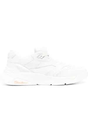 santoni Leather panelled sneakers