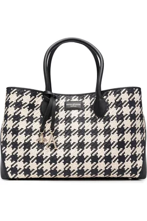 ASPINAL OF LONDON London houndstooth woven tote bag