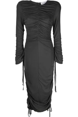 Cannari Concept W. Ruffles long-sleeve midi dress