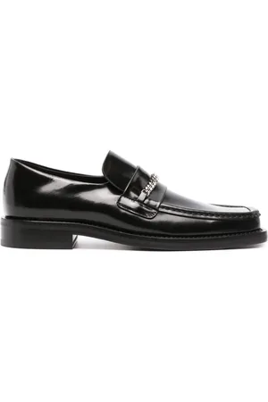 MARTINE ROSE Square-toe leather loafers