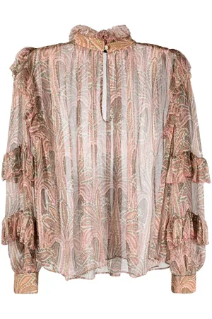 Etro Ruffled paisley-print silk blouse