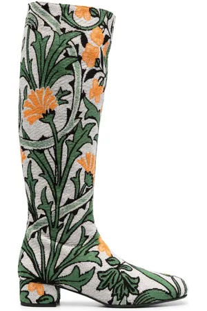 La DoubleJ Edie 40mm floral-jacquard boots