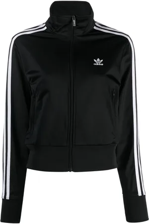 adidas Trefoil-logo cropped zipped sweatshirt
