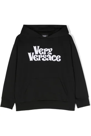 VERSACE Logo-print cotton hoodie