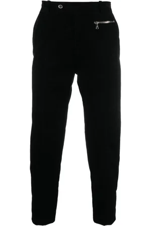Balmain Tapered-leg suede cropped trousers