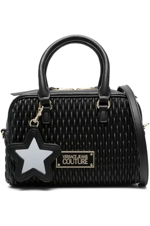 VERSACE Logo-plaque leather shoulder bag