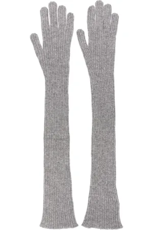 Fabiana Filippi Elbow-length ribbed cashmere gloves