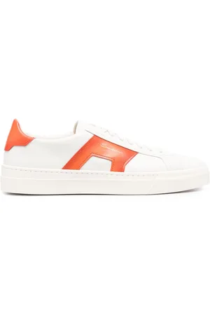 santoni Double Buckle low-top leather sneakers