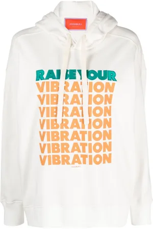 La DoubleJ Discman slogan-print cotton hoodie