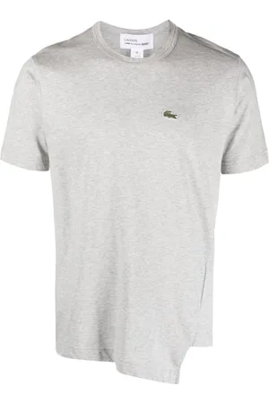 Comme des Garçons X Lacoste logo-patch asymmetric T-shirt