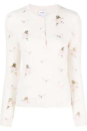 Barrie Floral-print waffle-knit jumper