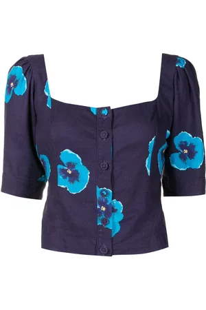 Isolda Button-front floral-print blouse
