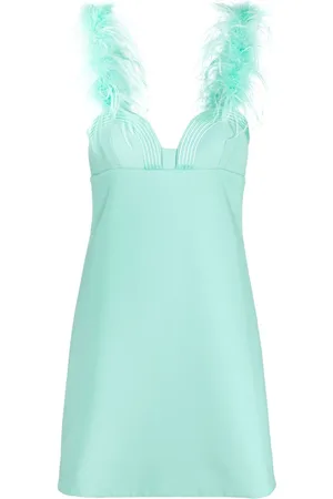 Elie saab Feather-detail sweetheart-neck dress