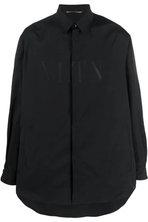 VALENTINO GARAVANI VLTN-patch concealed placket shirt