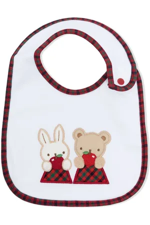 Familiar Animals-print contrast-trimmed bib
