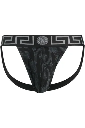 VERSACE Barocco-print cotton jockstrap