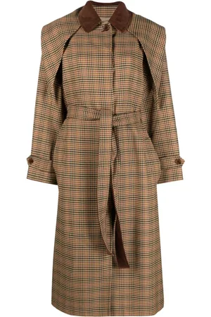 Kenzo Prince of Wales-pattern belted trench coat