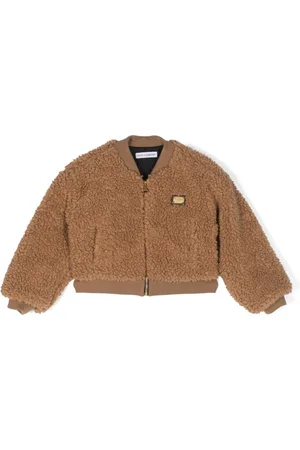 Dolce & Gabbana Logo-plaque shearling bomber jacket