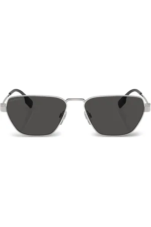 Burberry Vintage-check geometric-frame sunglasses