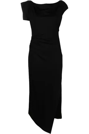 DEL CORE Asymmetric ruched midi dress