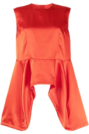 Comme des Garçons Asymmetric-hem satin top
