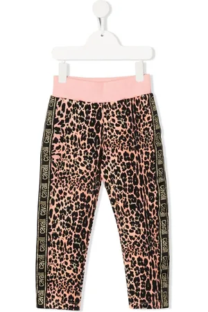 Roberto Cavalli Leopard-print logo-tape track pants