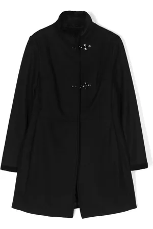 FAY High-neck clasp-detail wool coat
