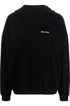 Palm Angels Logo-embroidered cotton hoodie