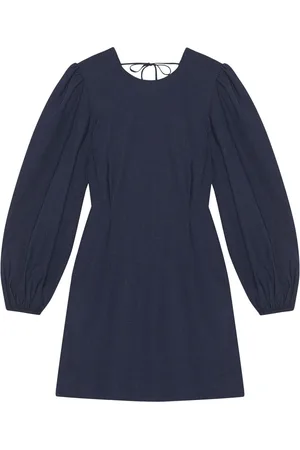 Ganni Long-sleeved open-back minidress