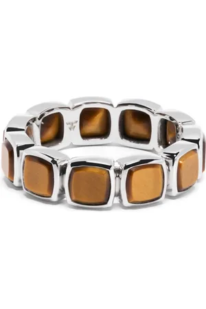 TOM WOOD Sterling cushion tiger eye ring